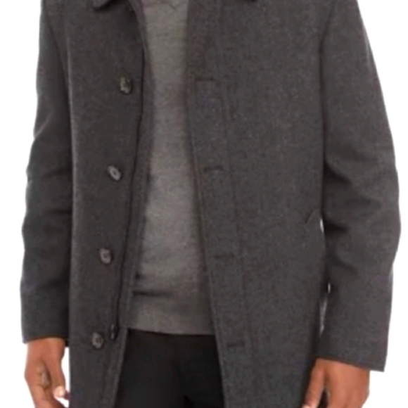 Ralph Lauren Other - Ralph Lauren Dark Gray Wool Hidden Zipper Button Up 3/4 Qtr Overcoat